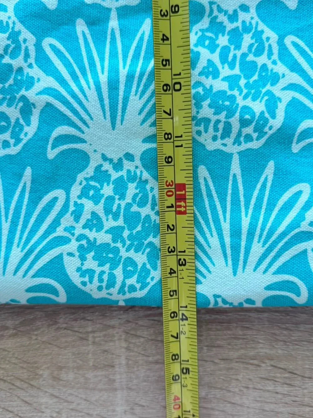 Bahama Hand Prints Pineapple Beach Tote Bag Aqua Canvas Large Shoulder Tote